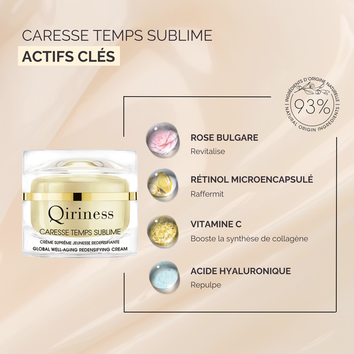 Crème Anti-âge Globale - Acide Hyaluronique & Rétinol - Caresse Temps Sublime