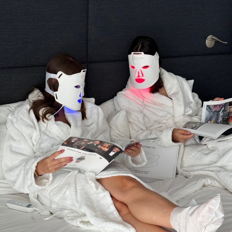 routine skincare masque led et soins 