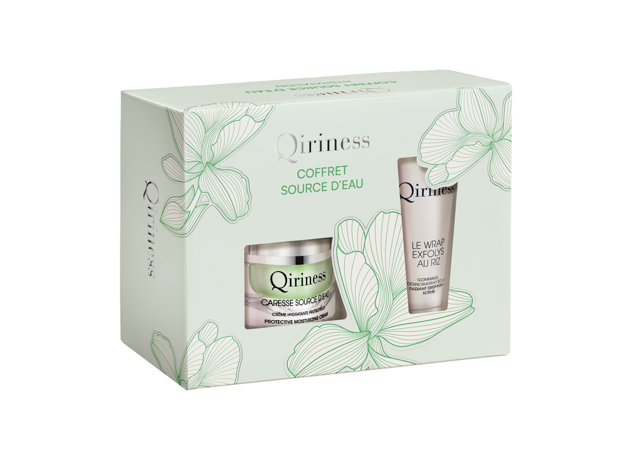 qiriness Coffret Source d’Eau – Rituel Hydratation Intense Crème et Exfoliant