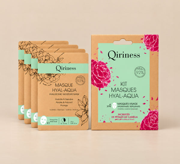 Kit 4 Masques Hydratants Acide Hyaluronique - Hyal-Aqua