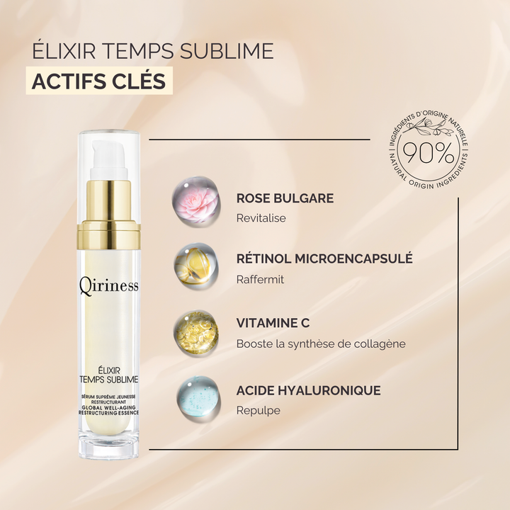 Sérum Anti-âge Liftant Acide Hyaluronique & Rétinol AHA - Élixir Temps Sublime
