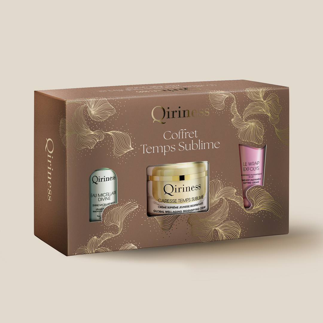 Coffret Soins Anti-âge - Exfoliant, Crème, Eau micellaire - Temps Sublime