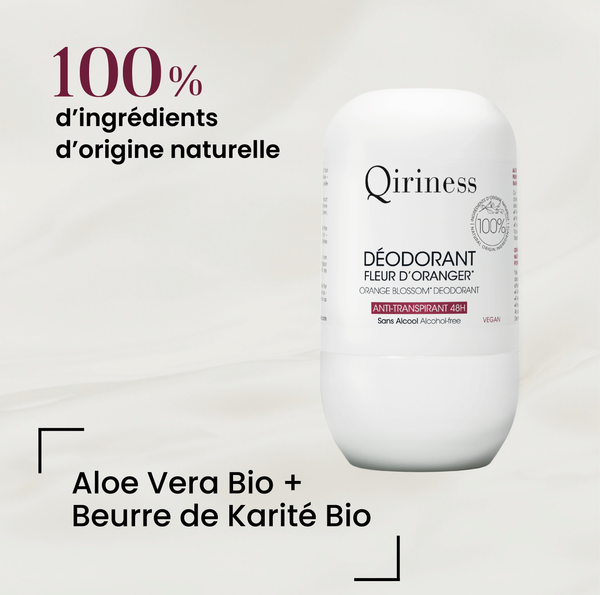Déodorant Bille Anti-transpirant 48H - Fleur d'Oranger 100% Naturel - Roll On - Sans Alcool